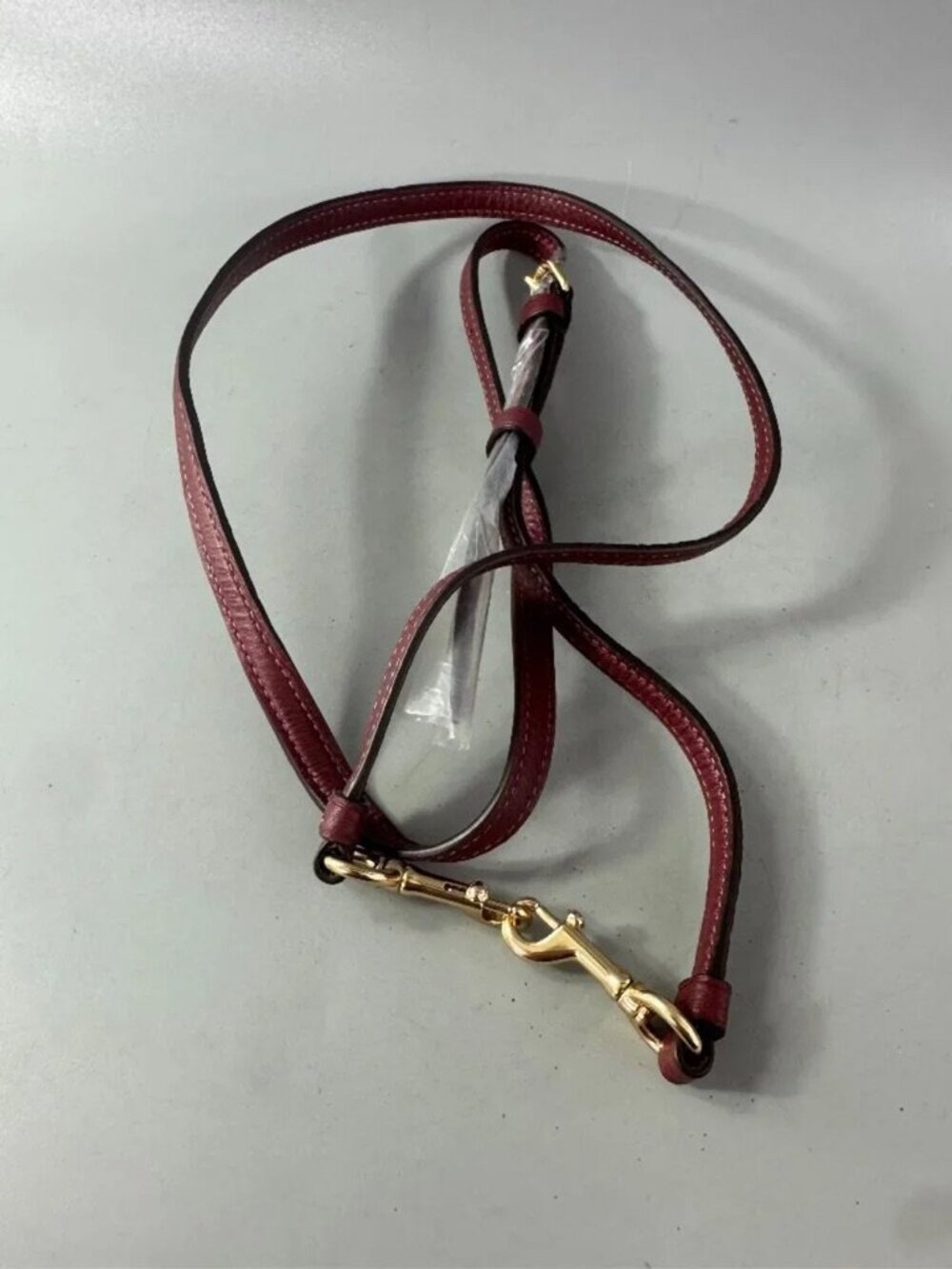 COACH Burgundy Leather Adjustable Strap